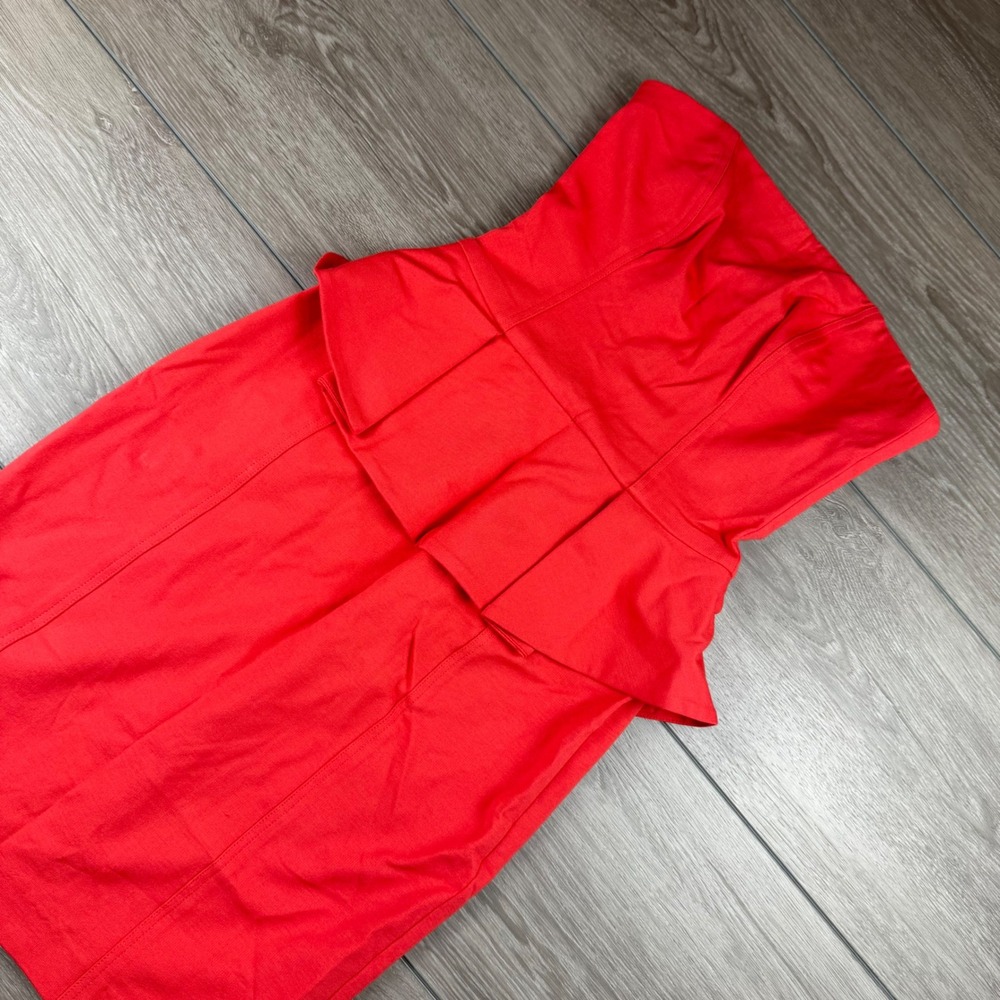 Yoana Baraschi Womens Dress Strapless Peplum Bodycon Red 4